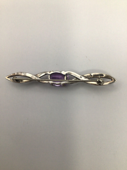 Vintage Amethyst & Marcasite Pin